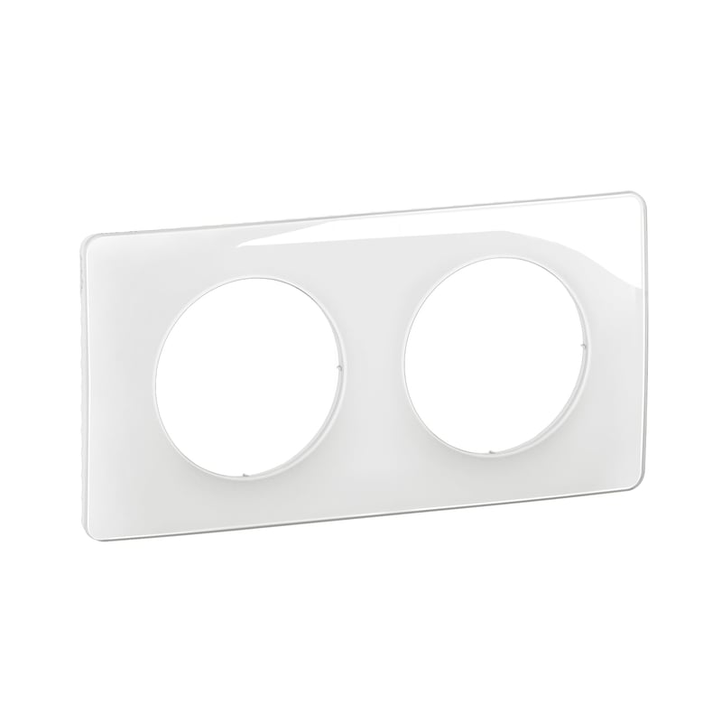 Legrand Céliane Biela smaltovaná krycia doska pre zásuvky a vypínače – 2-násobný rámik, 10,5x18,5 cm, nacvakávacie upevnenie