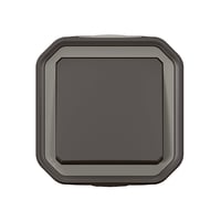 Legrand Plexo 10A vodotesný nástenný vypínač, jednopólový alebo prepínač, antracitový, na povrchovú montáž, kompletná súprava na ovládanie osvetlenia 2