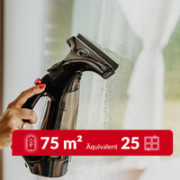 Aparat de curățat geamuri cu acumulator Lehmann cu lamelă de cauciuc, aspirator de geamuri fără fir 25 cm, set electric de curățat geamuri cu pulverizator, rezervor 100 ml, tijă telescopică și lavetă din microfibră 4
