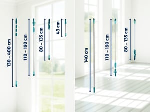 Leifheit Easy-Click teleskopska čelična drška 80-135 cm – univerzalni sustav za klik-pričvršćivanje