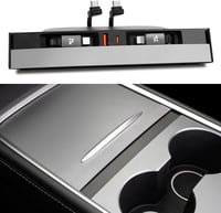 Leikaendi Tesla Model Y/3 USB Hub töltő 27W gyors töltéssel és csúsztatható fedéllel 1