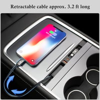 Leikaendi Tesla Model Y/3 USB Hub töltő 27W gyors töltéssel és csúsztatható fedéllel 7