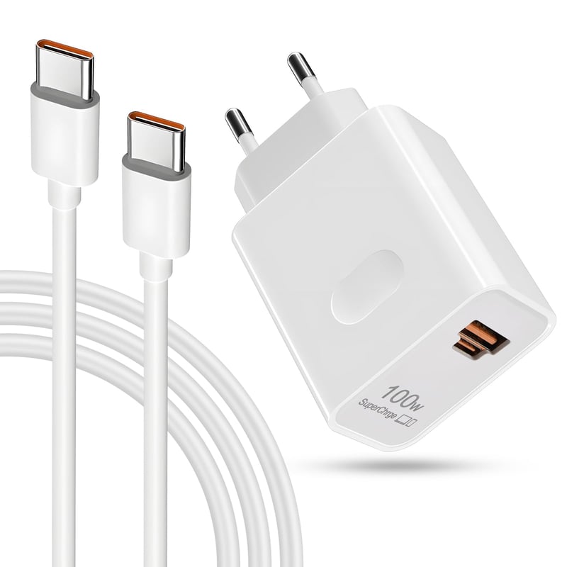Rýchlonabíjačka Leikedun 100W Supercharge pre Huawei Mate 60/50/40, P60/50/40, Nova 12/11/10/9 Pro, Honor 100/90/80/70 Pro, Magic 6/5/4 – 2-portová, 6A USB-C kábel (1,5 m)