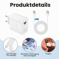 Rýchlonabíjačka Leikedun 100W Supercharge pre Huawei Mate 60/50/40, P60/50/40, Nova 12/11/10/9 Pro, Honor 100/90/80/70 Pro, Magic 6/5/4 – 2-portová, 6A USB-C kábel (1,5 m) 2