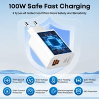 Rýchlonabíjačka Leikedun 100W Supercharge pre Huawei Mate 60/50/40, P60/50/40, Nova 12/11/10/9 Pro, Honor 100/90/80/70 Pro, Magic 6/5/4 – 2-portová, 6A USB-C kábel (1,5 m) 5