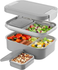 LEIKEEGO 1900ml Szürke Bento Box Felnőtteknek - Szép Ételhordó Irodába és Iskolába 1
