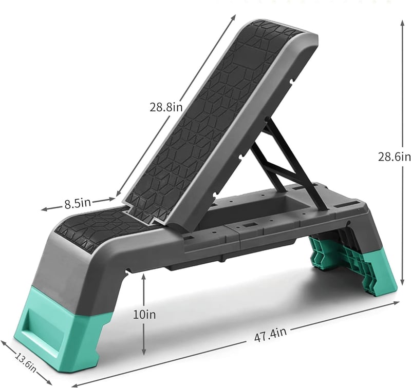 leikefitness Multifunkcionális Aerobic Deck Köteles Edzőplatform Állítható Súlyzópad Otthoni Edzőterem - Black