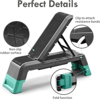 leikefitness Multifunkcionális Aerobic Deck Köteles Edzőplatform Állítható Súlyzópad Otthoni Edzőterem - Black 6