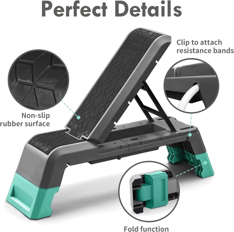 leikefitness Multifunkcionális Aerobic Deck Köteles Edzőplatform Állítható Súlyzópad Otthoni Edzőterem - Black