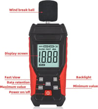 Leikurvo Zajmérő 30-130dB LCD Kijelzővel Háztartási Zajszint Mérő 5