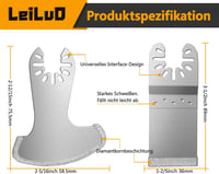 LEILUO gyémánt rezgőmultitool fugavágó penge készlet - 6 db (DeWalt, Makita, Einhell) 6