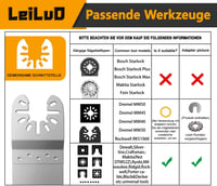 LEILUO gyémánt rezgőmultitool fugavágó penge készlet - 6 db (DeWalt, Makita, Einhell) 2