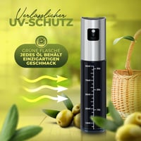 Leisure Life Spray pentru ulei, Obsidian Black, sticlă cu protecție UV și înveliș din oțel inoxidabil, 100% fără BPA, pulverizator de ulei pentru bucătărie 6