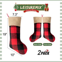 Leisuremix Karácsonyi Zokni Szett 2 db, 46 cm Nagy Mikulás Harisnya Juta Mandzsettával, Kandallóhoz Karácsonyfa Dekoráció 2