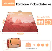 Leisuremix XXL Vízálló Piknik Takaró 200x200 cm - Hőszigetelt Kempingpléd 6-8 Személyre, Ultrakönnyű Oxford Anyagból, Hordozófüllel 2
