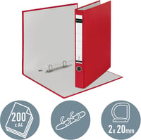 Leitz 10140025 gyűrűskönyv A4, PP laminált fedél, 3,5 cm gerincszélesség - piros 3