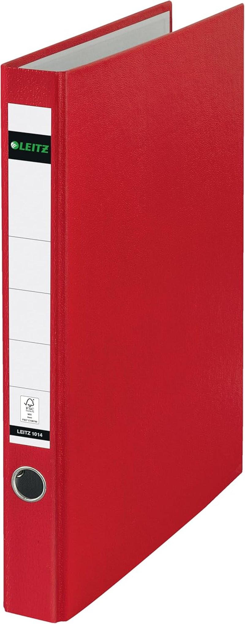 Leitz 10140025 gyűrűskönyv A4, PP laminált fedél, 3,5 cm gerincszélesség - piros