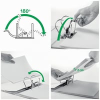 Kvalitný zakladač Leitz 180° Active Solid, 5 ks, A4, široký, 8,2 cm, zatváranie na gumičku, ľahký polyfoam, čierny 3