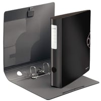 Dosar cu șină Leitz 180° Active Solid, format A4, îngust, lățime 6,5 cm, cotor rotunjit, închidere cu elastic, polispumă ușoară, negru 2