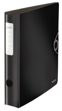 Dosar cu șină Leitz 180° Active Solid, format A4, îngust, lățime 6,5 cm, cotor rotunjit, închidere cu elastic, polispumă ușoară, negru 1