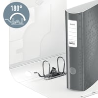 Zakladač Leitz 180° Active WOW A4, chrbát 8,2 cm, s gumičkou, z penového polypropylénu – červený 3
