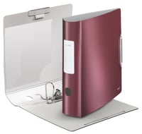 Kvalitný zakladač Leitz Active Style A4 – granátovo červený, šírka chrbta 8,2 cm, 180° otváranie, zatváranie na gumičku, polypropylén 2