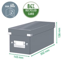 Leitz Click & Store WOW CD úložný box s vekom, organizér na dokumenty, čierny, prémiový kartón, protišmyková fixácia, na použitie v domácnosti a kancelárii 3