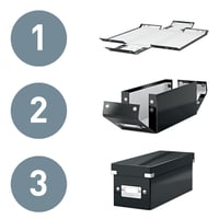 Leitz Click & Store WOW CD úložný box s vekom, organizér na dokumenty, čierny, prémiový kartón, protišmyková fixácia, na použitie v domácnosti a kancelárii 2
