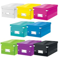 Leitz Click & Store Zelený dlhý úložný box na DVD, darčeková krabica s vekom, stohovateľný kartónový box 5