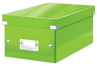Leitz Click & Store Zelený dlhý úložný box na DVD, darčeková krabica s vekom, stohovateľný kartónový box 1