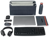 Leitz Desk Sharing Textilná pracovná taška na hybridnú a mobilnú prácu, skladacia taška na notebook, taška na hot desking, sivá, veľkosť L, 6444008 4