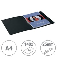 Dosar cu inele Leitz A4, 2 inele, cu închidere elastică, carton, cotor 25 mm, capacitate 140 coli, pentru școală și acasă, multicolor, 5 bucăți 2