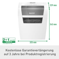 Skartovačka Leitz IQ Home P4, 6 – 7 listov, 15 l kôš, biela, krížový rez, certifikácia TÜV+GS, tichá prevádzka 8
