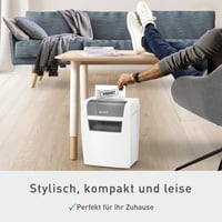 Skartovačka Leitz IQ Home P4, 6 – 7 listov, 15 l kôš, biela, krížový rez, certifikácia TÜV+GS, tichá prevádzka 9