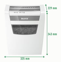 Skartovačka Leitz IQ Home Office S 80360000, 9-8 listov (70-80 g/m²), úroveň zabezpečenia P4, priečny rez, 15 l kôš, certifikát TÜV+GS 5