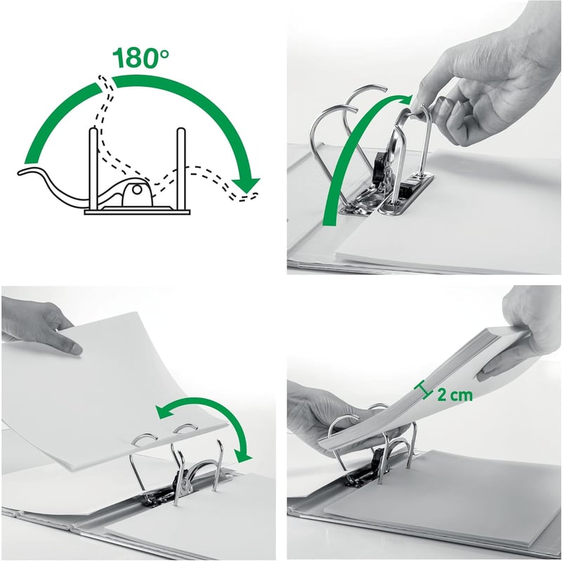 Leitz Iratgyűjtő A4 Fehér Műanyag 80mm 3 Darab Csomag - White, Wide