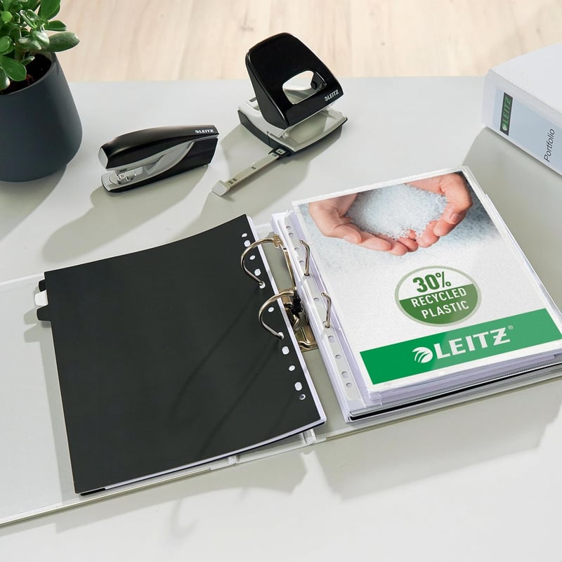 Leitz Iratgyűjtő A4 Fehér Műanyag 80mm 3 Darab Csomag - White, Wide