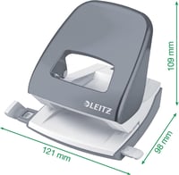 Celokovová dierovačka Leitz NeXXt na 30 listov, s dorazovou lištou, ergonomický dizajn, modrá 3
