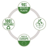 Prezentačná zložka Leitz Recycle A4, 20 fixných plastových vreciek, kapacita 40 listov, 100 % recyklovateľná, čierna 6