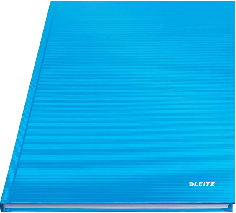Zápisník Leitz Solid A4 s tvrdou väzbou, linajkový, 160 strán, 80 listov, papier s certifikátom FSC, 80 g/m², obal odolný proti poškriabaniu, kancelársky a školský denník, svetlomodrý