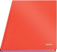 Leitz Solid A4 zápisník s tvrdou väzbou, linajkový, 160 strán, 80 listov, FSC papier 80g/m², povrch odolný proti poškriabaniu, svetločervený, kancelársky, školský denník 1
