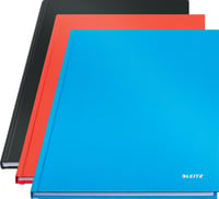 Leitz Solid A4 zápisník s tvrdou väzbou, linajkový, 160 strán, 80 listov, FSC papier 80g/m², povrch odolný proti poškriabaniu, svetločervený, kancelársky, školský denník 6