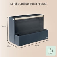 Látkový stolový organizér Leitz s drevenou rúčkou, skladací, 4 priehradky, z recyklovaného materiálu, pre coworking a home office, sivý 6