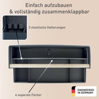 Látkový stolový organizér Leitz s drevenou rúčkou, skladací, 4 priehradky, z recyklovaného materiálu, pre coworking a home office, sivý 7