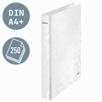 Zakladač s krúžkovou mechanikou Leitz WOW 42410001, A4, 40 mm, 230 listov - perleťovo biela 2