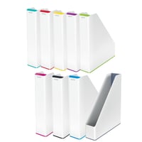 Leitz WOW 53621001 Stojan na časopisy A4 dvojfarebný biely/sivý Duo Colour na ukladanie kancelárskych zložiek 5