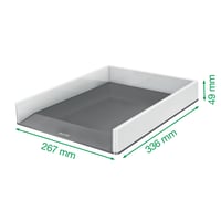 Tavă pentru documente Leitz WOW Dual Color - Alb metalizat, tavă de birou pentru organizarea actelor 4