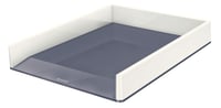 Tavă pentru documente Leitz WOW Dual Color - Alb metalizat, tavă de birou pentru organizarea actelor 1