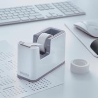 Leitz WOW Duo Colour Stolový odvíjač lepiacej pásky s páskou, biela/sivá 2