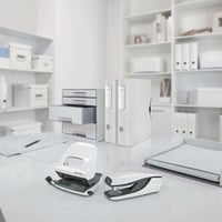 Leitz WOW Duo Colour Stolový odvíjač lepiacej pásky s páskou, biela/sivá 6